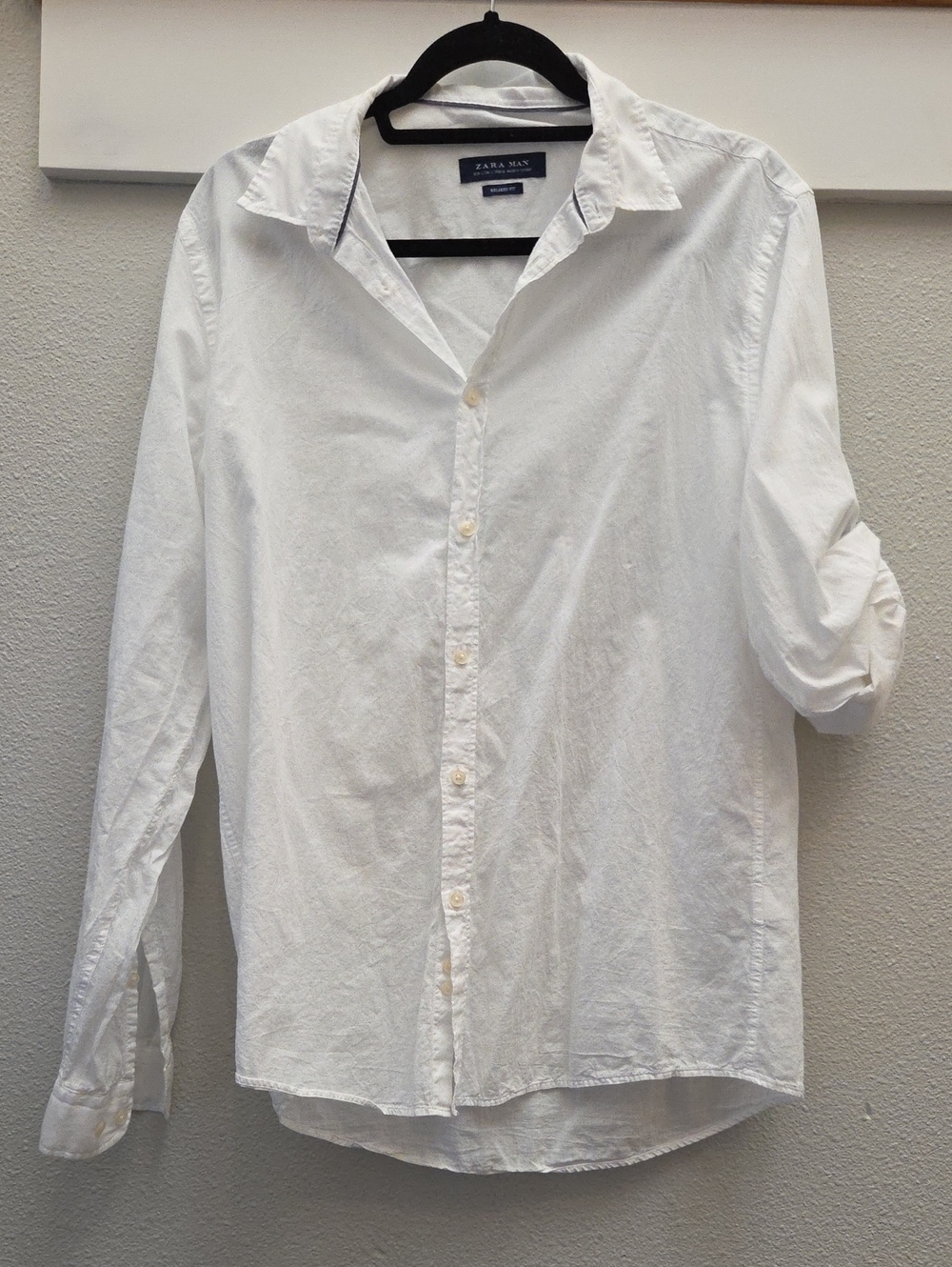 ZARA MAN Button Down Shirt in White L